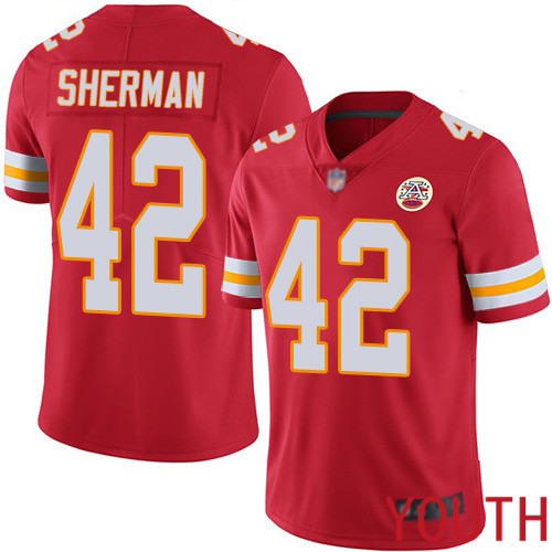 Youth Kansas City Chiefs #42 Sherman Anthony Red Team Color Vapor Untouchable Limited Player Nike NFL Jersey->youth nfl jersey->Youth Jersey
